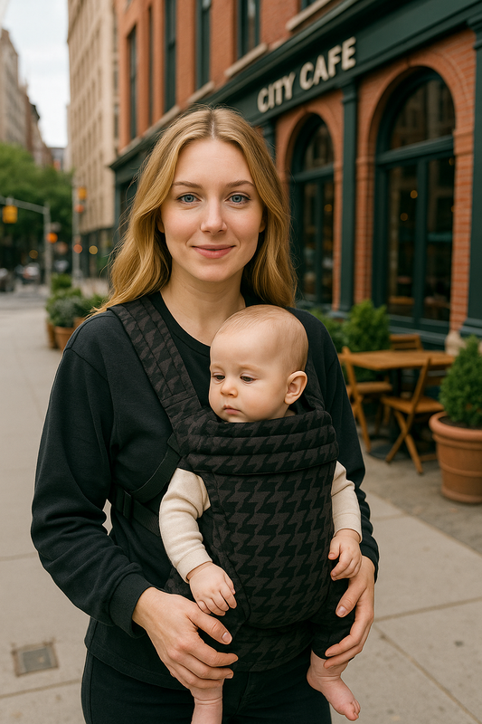 The Mama Carrier – Midnight Houndstooth Black