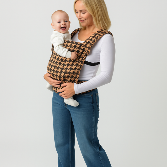 The Mama Carrier - Sand Houndstooth Brown